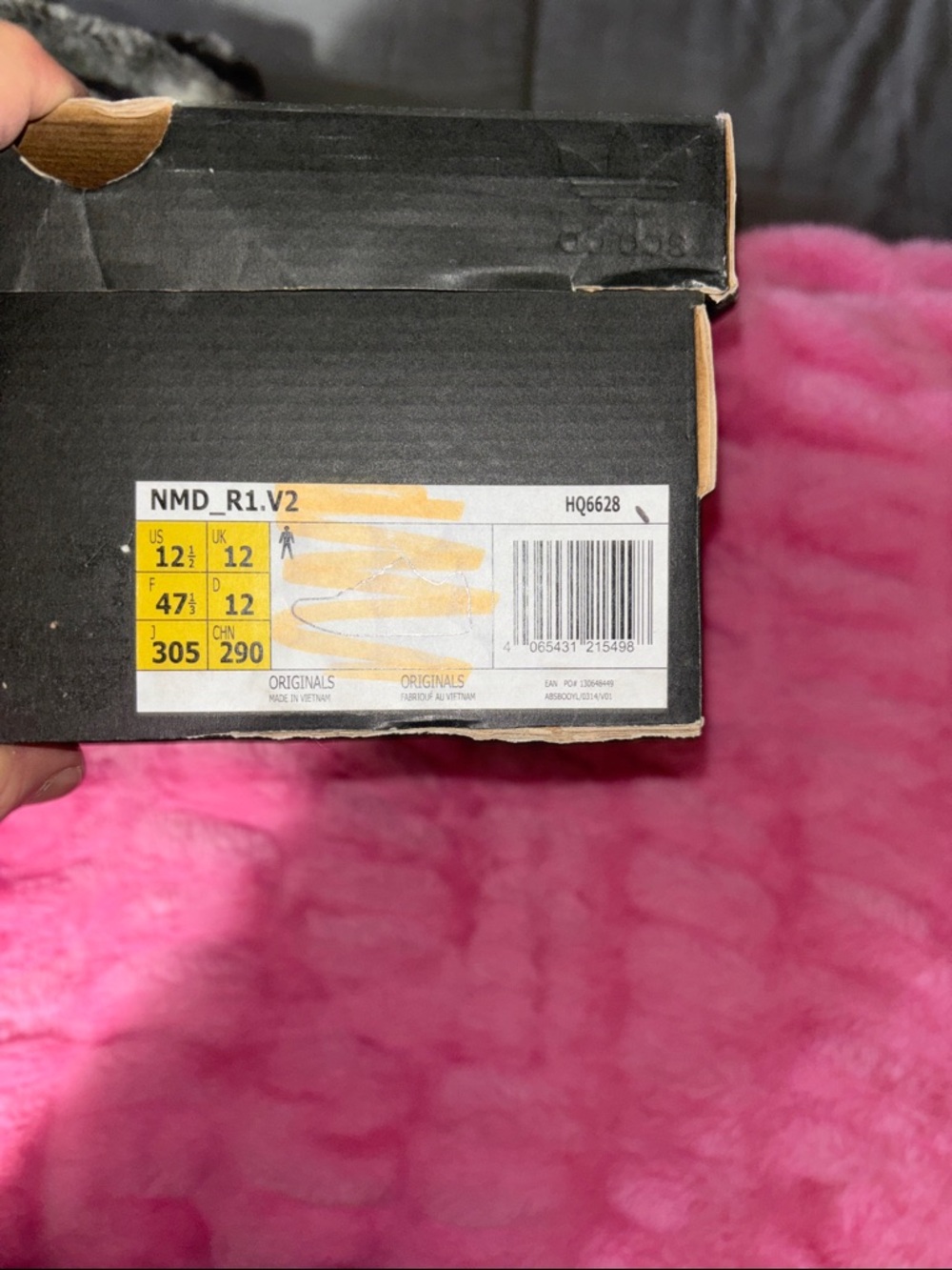 NMD _R1.V2 adidas Black Sneakers with White Stripe Accents - Picture 6 of 6